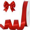 TONIFUL 1 Inch x 100yds Red Satin Ribbon, Thin Solid Color Valentine Ribbon for Gift Wrapping, Crafts, Hair Bows Making, Wedding Party Decoration, Sewing, Invitation Cards, Floral Bouquets, Christmas