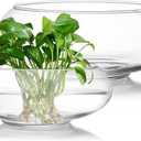 ZENFUN 2 Pack Glass Vase Bowl, 6"/ 8" Wide Mouth Flower Vase Round Terrarium, Glass Hydroponic Planter Floral Container Clear Fish Bowl for Table Centerpiece, Wedding Event, Home Decoration