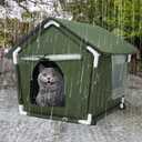 Outdoor Cat House Weatherproof Cat Shelters for Feral Cats Indoor Cat House with Mat and Edging Nails for Outside Provides Cozy Shelter for Stray and Outdoor Cats