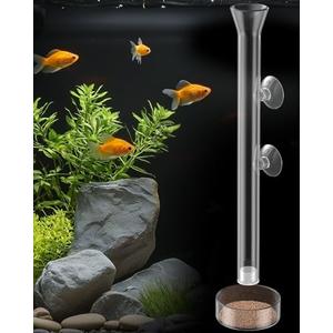 Pawfly Aquarium Feeding Dish Set – Clear Glass Shrimp Feeder Tube with Dish & 2 Suction Cups, Feeding Supplies for Betta and Tropical Fish Tanks