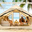 Inflatable Camping Tents, Easy Setup Blow up Tent with Hand Pump, 2-4 Person, Glamping Tents with Stove Jack, Tent with Skylight, Waterproof, 4 Season, 118*87*79"