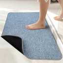 Bath Mat, Ultra Thin Bathroom Rugs, Rubber Bath Mats for Bathroom, No Slip Bath Rugs, Quick Dry, Machine Washable, Low Pile, Absorbent, Shower Outside, Sink, Home Decor Accessories.Blue, 2x3
