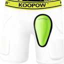 KOOPOW Youth Boys Padded Compression Sliding Shorts Pants with Soft Protective Athletic Cup & Pocket, Baseball Slider Underwear for Kids, Baseball, Football, Lacrosse M