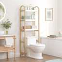 Spirich Over The Toilet Storage Shelf, 3-Tier Over Toilet Bathroom Organizer, Space-Saving Above Toilet Storage Shelf Rack with Bamboo Frame