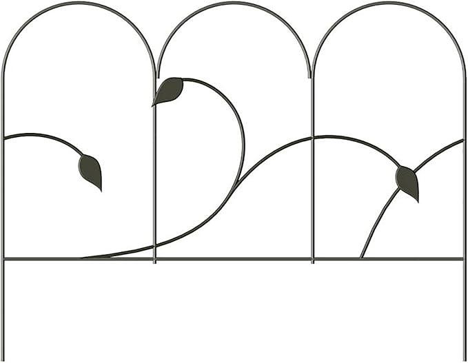 Panacea Leaf Garden Border Fence, Black 24 Pk