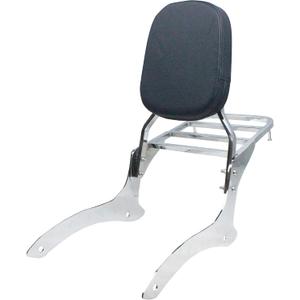 YHMOTO Sissy Bar Backrest + Luggage Rack Combo Fits for 2000-2011 Yamaha V-Star XVS 1100 Classic Dragstar XVS 1100 Classic (Chrome)