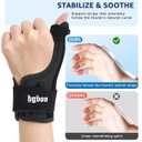 Thumb Spica Splint for Left or Right Hand, Adjustable Thumb Wrist Brace for Arthritis, Trigger Thumb, Tendonitis, Sprain, CMC Pain Relief Lightweight, Breathable & Comfortable Support (Black)