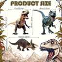 Chunful 3 Pcs Large Dinosaur Themed Decoration T-rex Stegosaurus Velociraptor Cardboard Cutout Standup Dinosaur Birthday Party Photo Backdrop for Jurassic Theme Jungle Safari Party Supply (Classic)