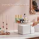 Youdepot Clear Acrylic Face Towel Holder with 3 Drawers, All-in-One Bathroom Vanity Organizer for Disposable Face Towels, Cotton Pads, Swabs and Skincare Tools