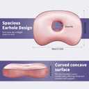 Pink Ear Piercing Pillow - Side Sleeper Support with 3.5" Ear Hole Relief, Hypoallergenic Orthopedic Pillow for Healing Piercings