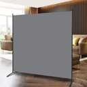 Room Divider Single Panel Privacy Screen, 71''x72''H Large Divider for Room Separation, Thickened Fabric 6FT Room Divider Wall Screen for Bedroom Office School, Portable Partition Room Dividers, Grey