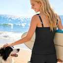 Bikini with Shorts for Women - Two Piece Swimsuit with Boyshorts 2PC High Waisted Bathing Suits Swimwear, Small, Black
