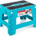 ACSTEP Folding Step Stool 9 inch Height Non-Slip Step Stool for Kid and Adult,Premium Heavy Duty Foldable Stool Kitchen Garden Bathroom Stepping Stool (Blue,1 Pack)