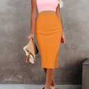 Pink Queen Women's Dresses Crew Neck Sleeveless Cutout Side Slit Bodycon Midi Party Dress (L)