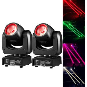 90W LED Moving Head DJ Lights Mini Beam Stage Lights Super Bright Spot RGBW 4IN1 DMX 512 13CH Sound-Activated for Wedding DJ Party Stage Lighting (90W, 2)