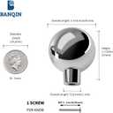 Banqin 30 Pack Drawer knobs Chrome Cabinet Knobs Closet Door Knob Polished Nickel Kitchen Knob for Cabinets Large Round Ball Hardware Single Hole