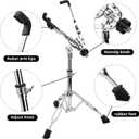 Snare Drum Stand, Snare Stand with Drumstick Holder and a Pair of 5A Drum Sticks Fit for 8 to 15 Inch Snare Drum and Practice Pad, Adjustable Height 25.6 to 39.4 Inches for Drum Beginners