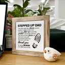 2 x Stepped Up Dad Gift, Wooden Box Signs for Home Decor, Grateful Poem Sign Gift to Stepdad, Father's Day Gift for Adopted Dad, Appreciation Gift for Stepped Up Dad, Stepdad Gift for Birthday A (multicolor)