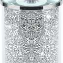 Bling Crystal Glass Coffee Tea Storage Container with Lid Cookie Candy Snack Kitchen Canisters Glass Spice Jars for Organizing Home Decor (Silver)
