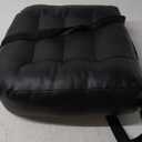 Booster Car Seat Cushion, Thick Leather Car Seat Cushion Pad for Adult to Raise Height, Portable Backless Car Seat Pillow with Handle for Trucks Driving, Suvs, Office Chairs, Wheelchairs (Black)