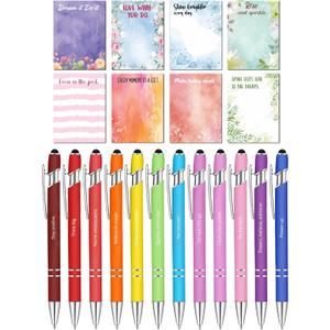 Mr. Pen- Inspirational Sticky Notes and Stylus Pens, 20 Pack, 3" x 4" Sticky Notes, 8 Pads, 240 Sheets, 12 Black Ink Pens with Stylus Tips