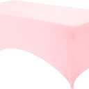 Utopia Kitchen 6FT Spandex Tablecloth [1 Pack, Pink] 200 GSM Stretch, Fitted, Washable and Wrinkle Resistant Table Cloth Rectangle Cover for Trade Shows, Wedding, Parties [72Lx30Wx30H Inch]