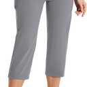 Womens Yoga Capri Pants High Waist Capri Leggings with Pockets Wide Leg Crop Exercise Workout Summer Pants, Large-XLarge