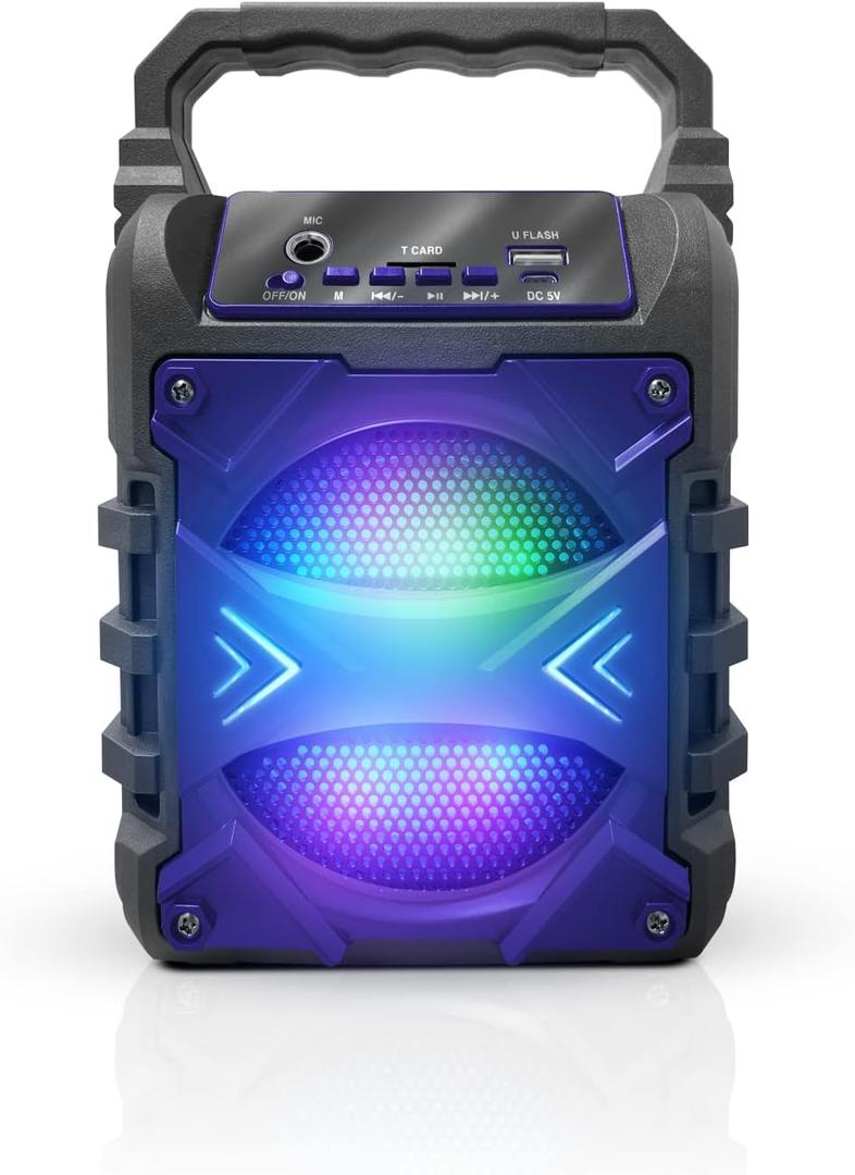 Top Tech Audio Jet-4 400W Bluetooth Speaker, 4" Woofer, Louder Volume, Crystal Clear Stereo, Rich Bass, 100ft Wireless Range, Mic Input, Portable Speaker  Blue