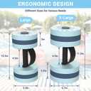 Sportneer Water Weights Aquatic Exercise Dumbbells Water Dumbbell Aerobics Workouts Set of 2 EVA Foam Pool Weights Dumbbells Set Aqua Fitness Barbells Equipment for Water Aerobics Weight Loss