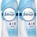 Febreze Air Mist Air Freshener Spray, Odor-Fighting Room Spray, Air Fresheners for Home and Bathroom and Kitchen, Aerosol Can, Linen & Sky Scent, 8.8oz (Pack of 2)
