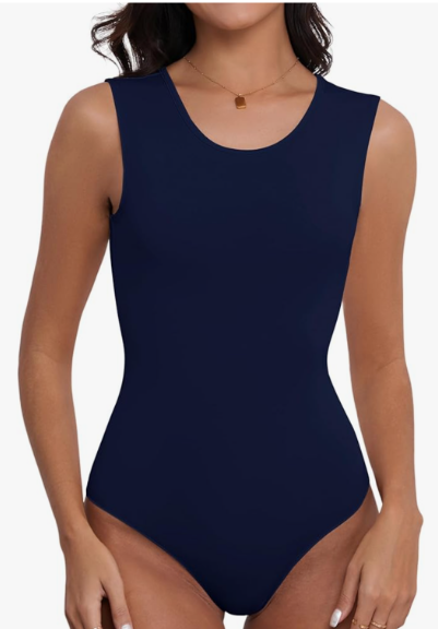 Cute Sleeveless Tank Tops Bodysuit for Women Crew Neck Casual 2026 Summer Tops XLarge