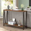FOLUBAN Entryway Table, Narrow Console Table, Modern Sofa Table for Living Room, Hallway, Behind Couch (Rustic Walnut), 43.3 Inch