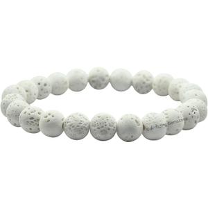 Amazing Gemstone Crystal Bracelet for Women Men's Gifts - Protection Healing Crystal Bracelet - 8mm Gemstone Beaded Stretchable Bracelet Pulseras Para Hombres Mujer Stocking Stuffers Mothers Day Gift (White Lava)