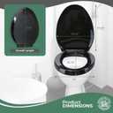 Renovators Supply Manufacturing Plastic Soft Close Toilet Seat Elongated Quiet-Close Lid, Contoured Seat, Easy to Install and Clean, Grip-Tight Bumpers with Adjustable Mounting Hardware, Black
