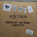 22'' Ring Light with 75'' Tripod Stand, LED Display/2 USB Ports/6500K Dimmable Ring Light for ipad Phone Holder for Tattoo Lash Live Makeup Video Recording TikTok Barber Stylist Photography (Black)