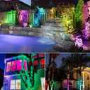 SUNVIE 12W RGB Color Changing Landscape Lights Low Voltage LED Landscape Lighting Remote Control Spotlight Waterproof Garden Yard Halloween Christmas Decoration Outdoor, 8 Pack with Connector