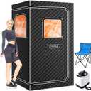 Garvee Sauna Box,Portable Sauna for Home with 4L 1500W Steamer,Explosion Zroof Zip,99 Mins Timer,Sauna Tent with 600D Encrypted Fibre, Easy Setup Quick Heat-Up Foldable Sauna for Home SpaGrey