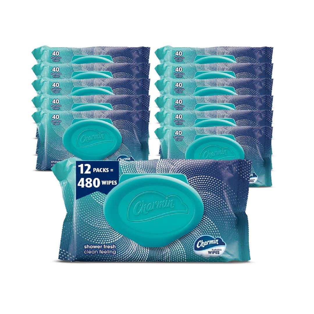 Charmin Flushable Wipes, Pack of 12 