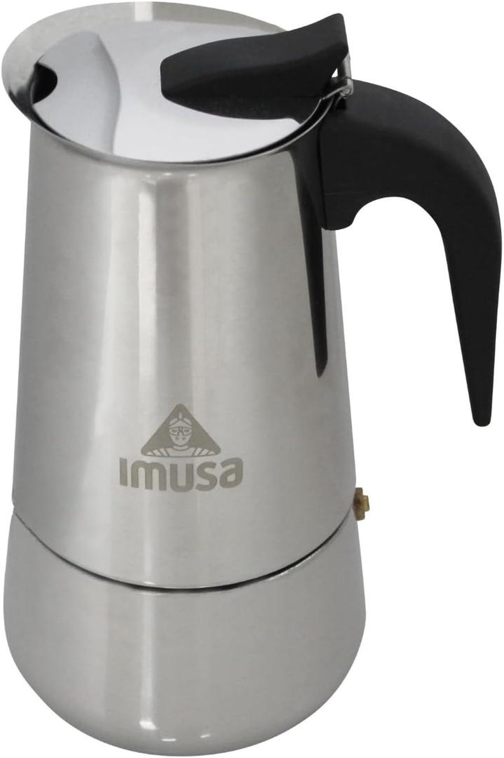 IMUSA USA B120-22062M Stainless Steel Stovetop Espresso Coffeemaker 6-Cup, Silver