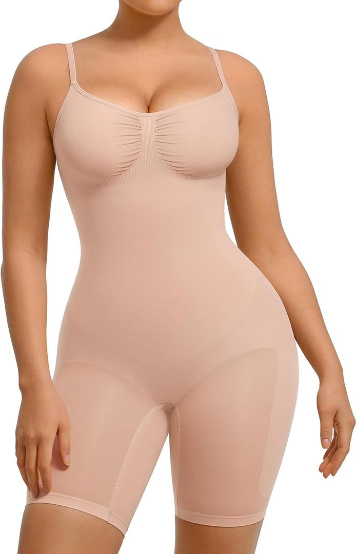 FeelinGirl Shapewear Bodysuit Tummy Control Seamless Sculpting Butt Lifter Body Shaper for Women (X-Small-Small, Nude)