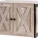 Dwanton Litter Box Enclosure, Cat Litter Box Furniture Hidden, Reversible Entrance Can Be on Left or Right Side, Wooden Cat Washroom Indoor, Greige, 27.6 Inches (Greige)