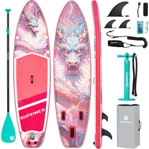 Inflatable Stand Up Paddle Board - Upgraded Glue-Free Hot Melt Technology, Long Service Life, 10'6", Anti-Slip EVA Deck, Full SUP Accessories, Included for Adults Youth All Skill Levels