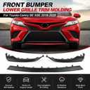 3Pcs Front Bumper Lower Grille Trim For 2018-2020 Toyota Camry SE XSE 18 19 20 Camry Front Lower Bumper Guard Middle & Left & Right Side 5312206040 (Matte Black)