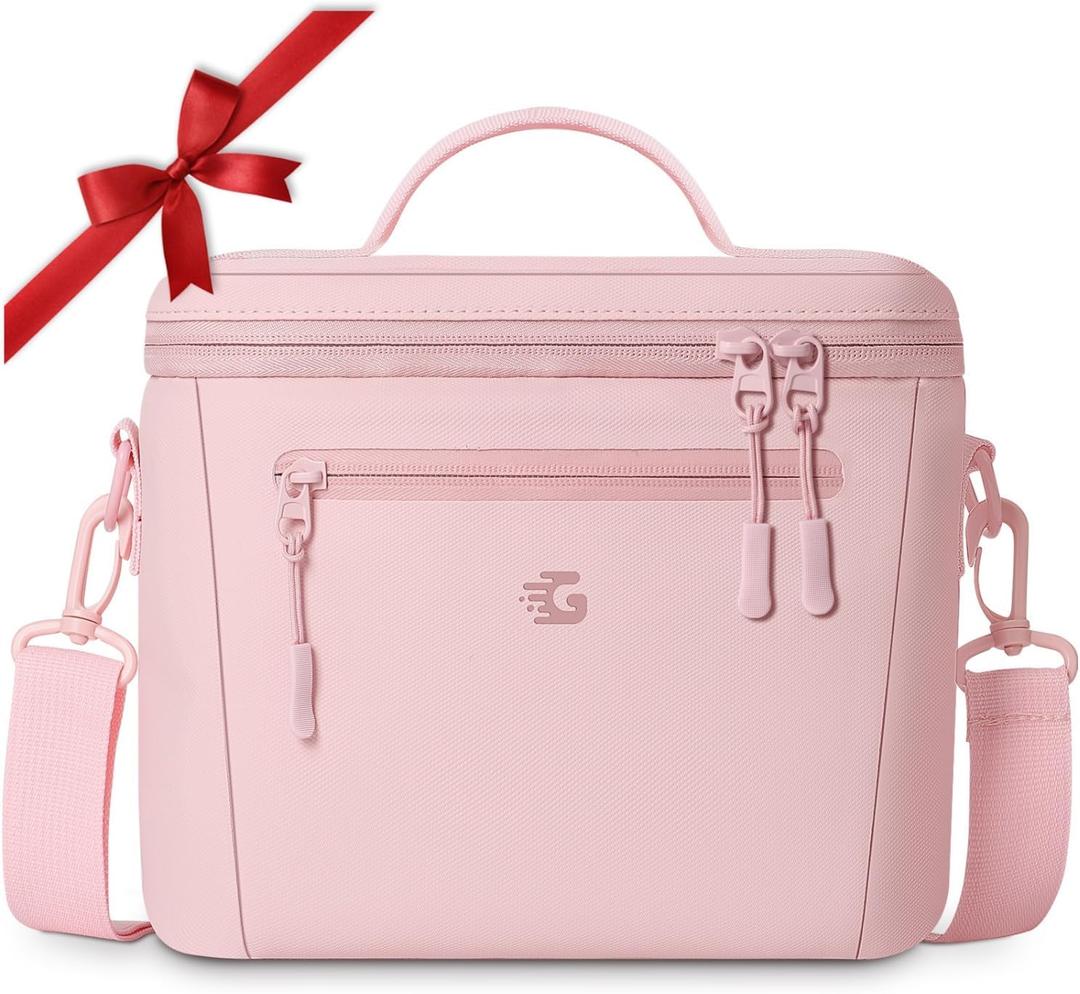 Insulated Lunch Box Bag Women Girls - Waterproof Leakproof Lightweight Reusable Cooler for School Work Picnic - Back to School (Small 8L, Pink)