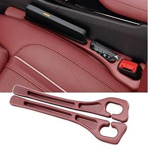 Mtverver 2PCS Car Seat Gap Filler Organizer with Phone Holder, [Upgrade Version] Car Seat Gap Organizer for Prevent Falling, Essential Car Accessories Car Side Seat Gap Filler (Claret)
