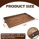 Extra Large Ottoman Tray Rectangle, 32.5"x18.5" Wooden Ottoman Trays with Leather Handles, Rustic Decorative Storage Tray for Ottoman
