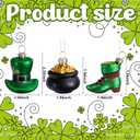 9 PCS St.Patrick's Day Glass Ornaments-Irish Tree Glass Blown Ornaments-St. Patrick Glasses Green Top Hat Hanging Ornaments-Irish Tree Ornament for Spring St.Patricks Day Ireland Party Decoration