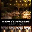 Minetom 55FT Outdoor String Lights with Remote, 25+2 Shatterproof ST38 LED Bulbs, Waterproof Patio Lights with 3 Modes, Dimmable & Connectable 2700K Hanging Lights for Backyard Porch Deck Balcony