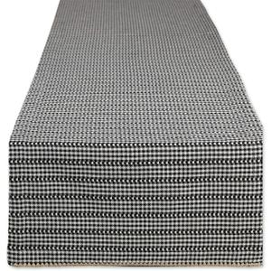 DII Farmhouse Gingham, Checked Tabletop Collection, Table Runner, 14x72, Black