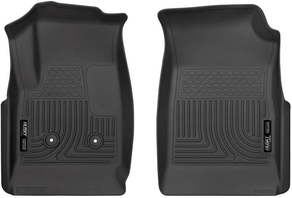 Husky Liners Weatherbeater Floor Mats | Fits 2015-2022 Chevrolet Colorado & GMC Canyon Crew CAB ONLY & Double CAB ONLY | Front Row, 2-pc Black - 18111